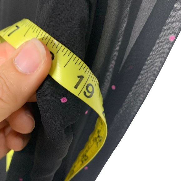 Vintage 90s Black Pink Sheer Micro Dot Long Sleeve Button Up Secretary Top Mediu - Picture 6 of 8